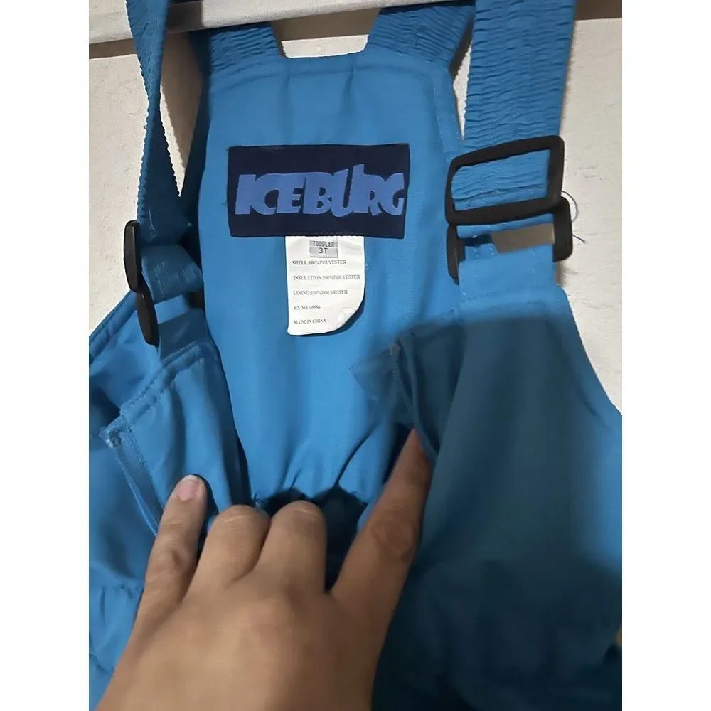Toddler Size 3T Iceburg Snow Bibs Blue‎